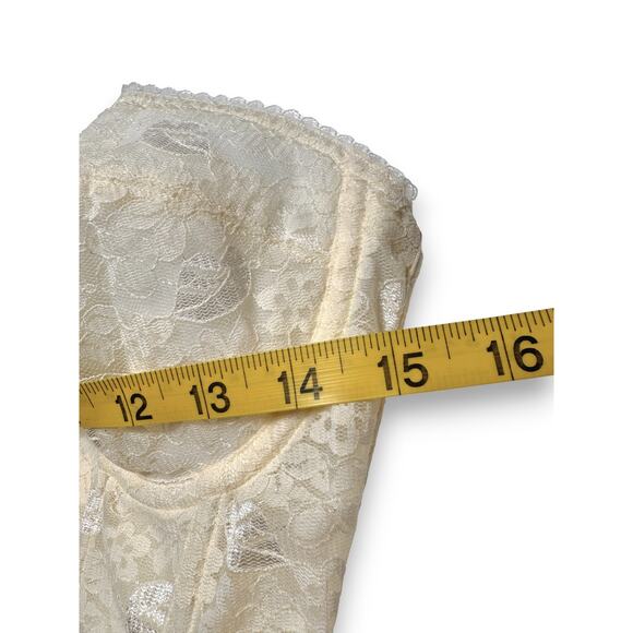 Dominique Ivory Lace Longline Strapless Bustier Size 32D - Picture 8 of 10